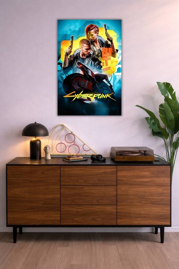 Cyberpunk metal poster wall art in Pakistan