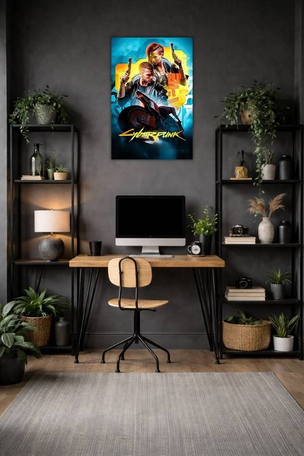 Cyberpunk metal poster wall art in Pakistan