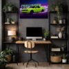 Dodge Challenger metal poster wall art in Pakistan