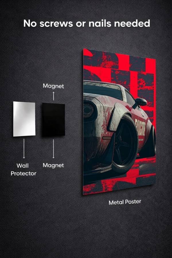Dodge Challenger Srt Hellcat metal poster wall art in Pakistan