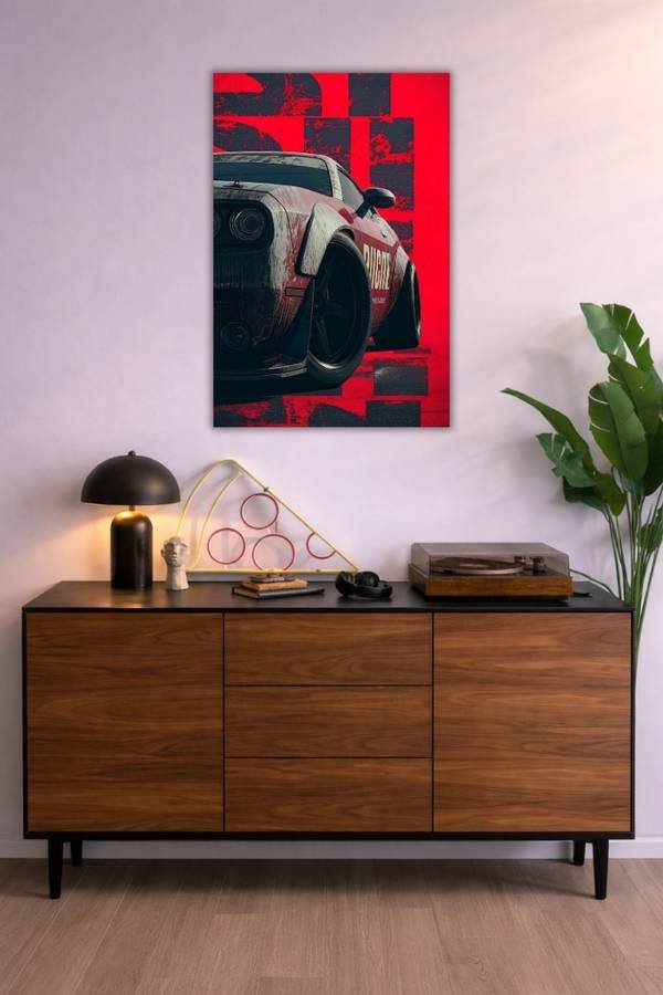 Dodge Challenger Srt Hellcat metal poster wall art in Pakistan