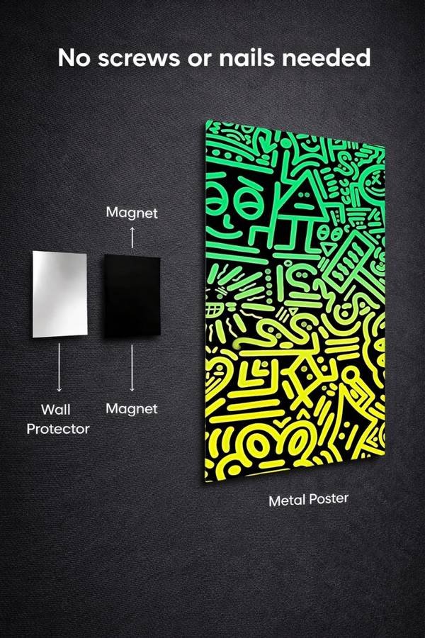 Doodle Art metal poster wall art in Pakistan