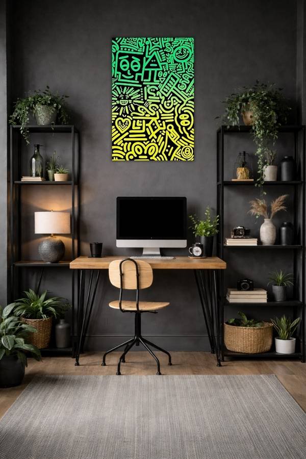 Doodle Art metal poster wall art in Pakistan