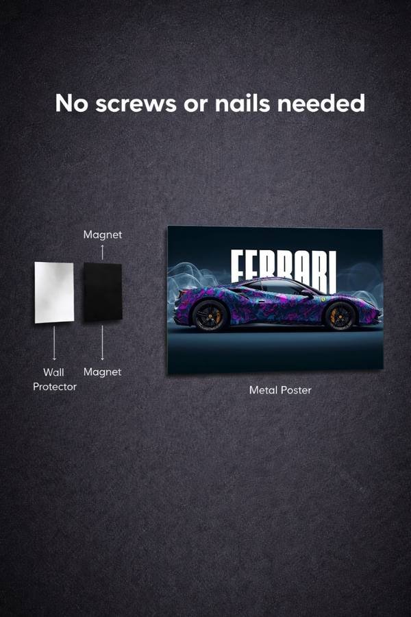 Ferrari 488 Gtb metal poster wall art in Pakistan