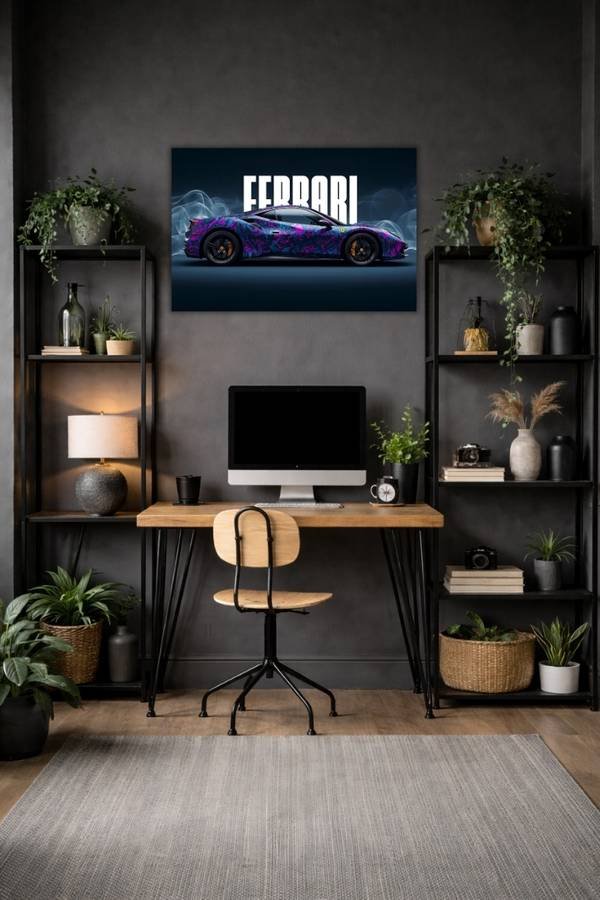 Ferrari 488 Gtb metal poster wall art in Pakistan