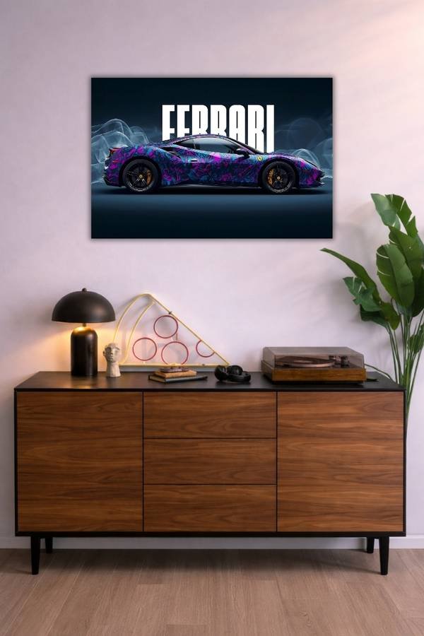 Ferrari 488 Gtb metal poster wall art in Pakistan