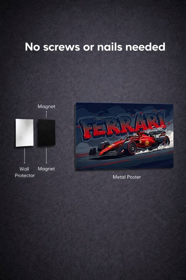 Ferrari F1-75 metal poster wall art in Pakistan