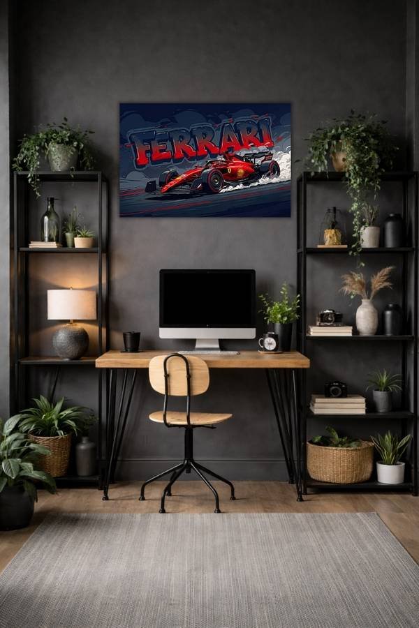 Ferrari F1-75 metal poster wall art in Pakistan