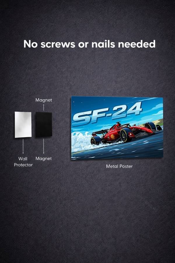 Ferrari Sf-24 metal poster wall art in Pakistan