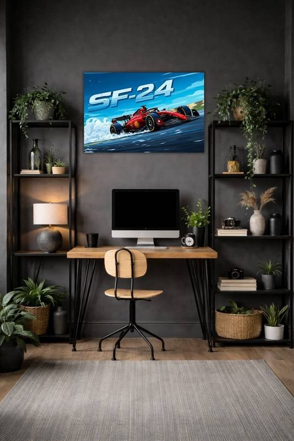 Ferrari Sf-24 metal poster wall art in Pakistan