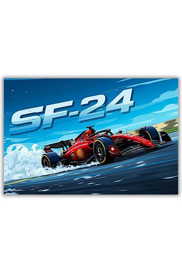 Ferrari Sf-24 metal poster wall art in Pakistan
