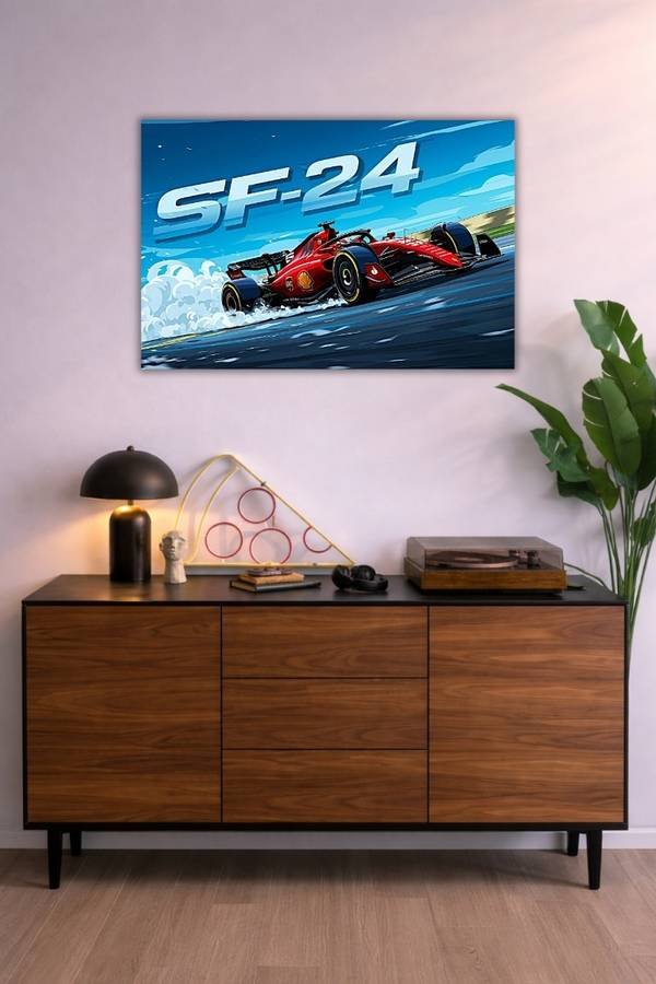 Ferrari Sf-24 metal poster wall art in Pakistan