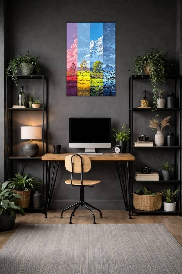 Four Seasons metal poster wall art in Pakistan