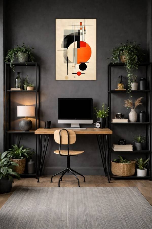 Geometric Abstraction Art metal poster wall art in Pakistan