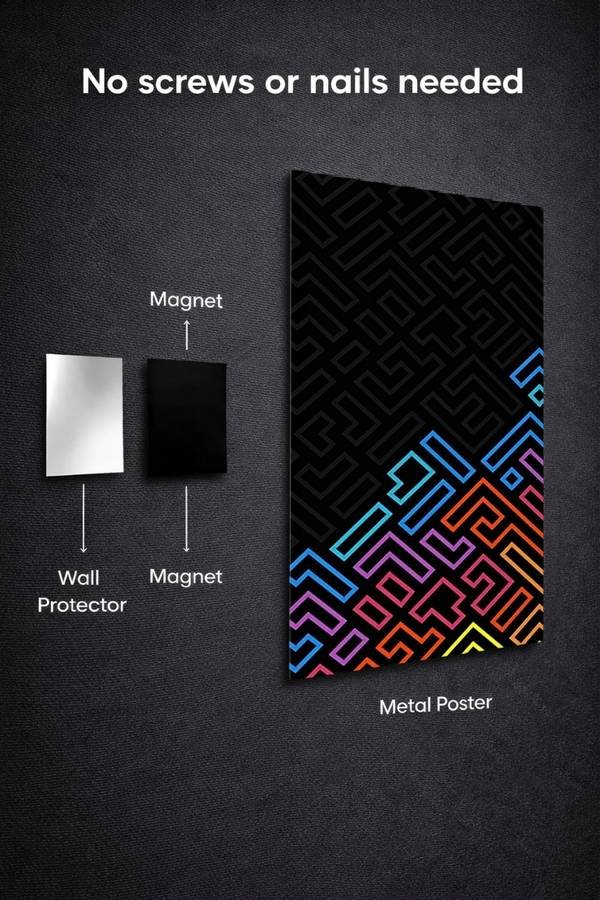 Geometric Maze metal poster wall art in Pakistan