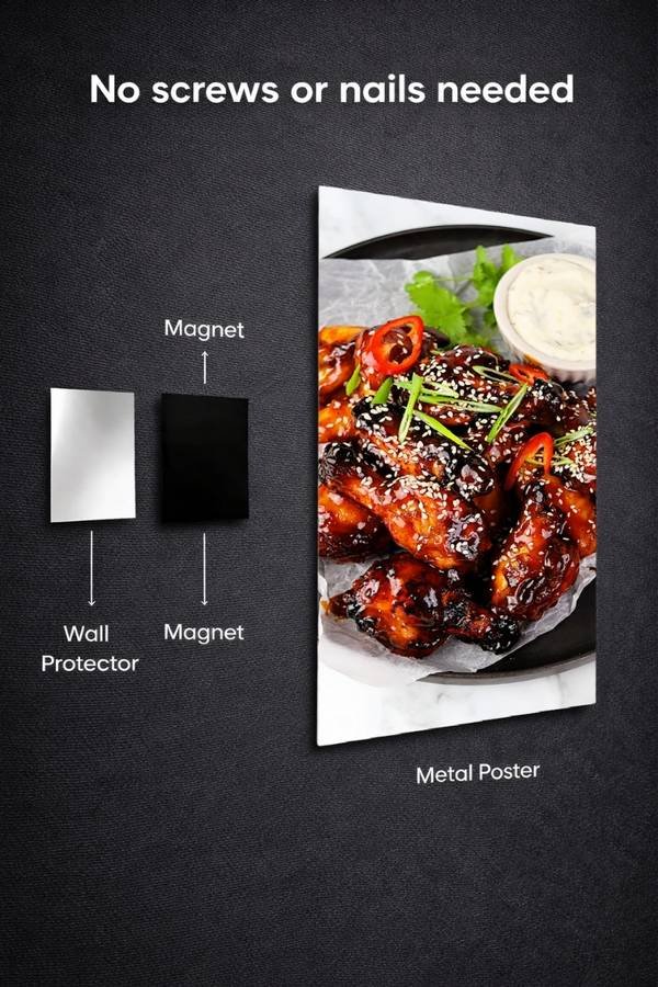Glazed Chicken Wings metal poster wall art in Pakistan