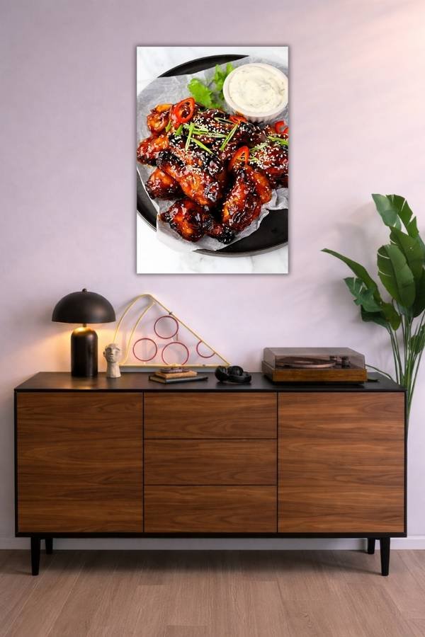 Glazed Chicken Wings metal poster wall art in Pakistan