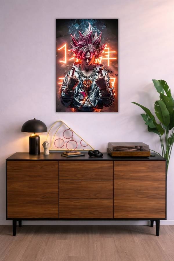 Goku metal poster wall art in Pakistan