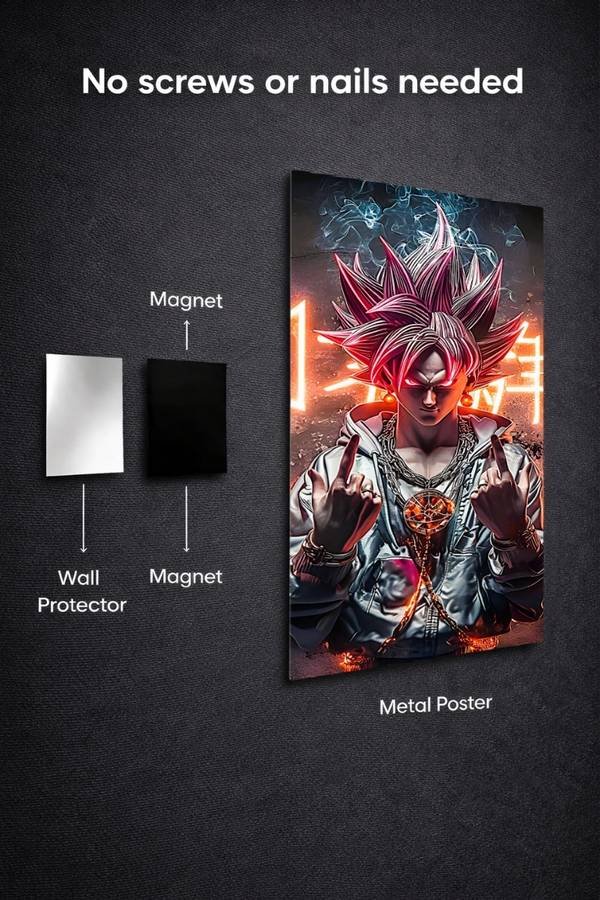 Goku metal poster wall art in Pakistan