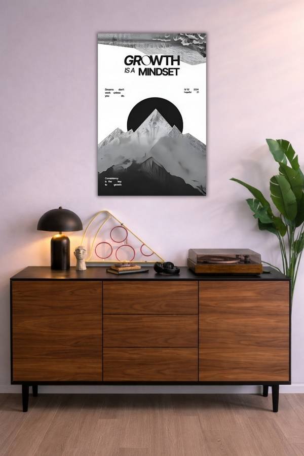 Growth Is A Mindset metal poster wall art in Pakistan