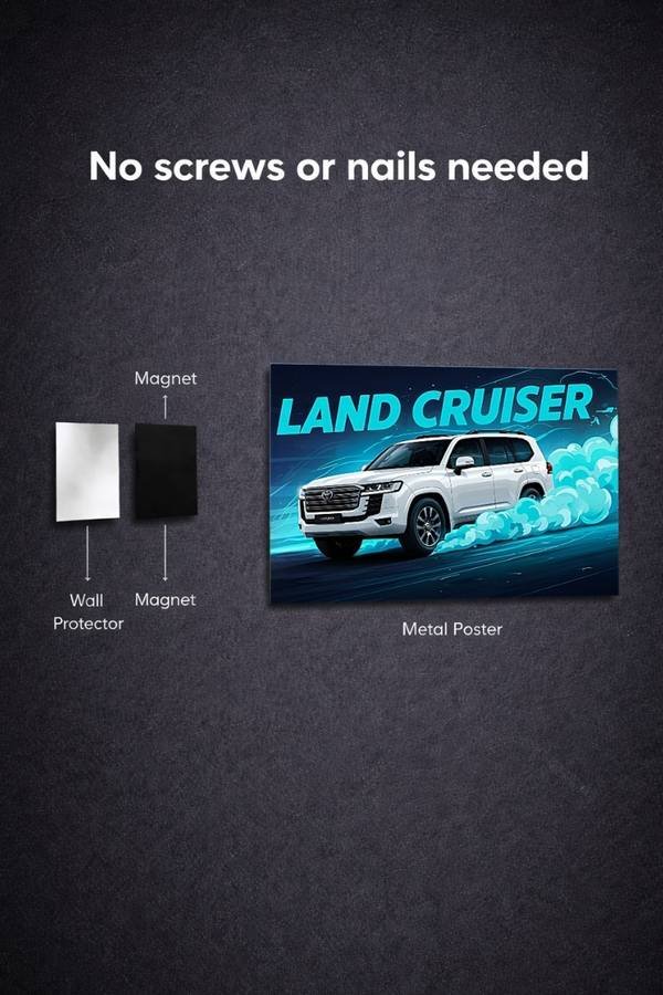 Land Cruiser metal poster wall art in Pakistan