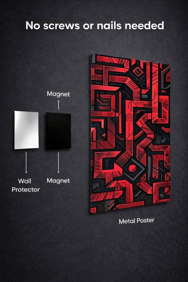 Maze Pattern metal poster wall art in Pakistan