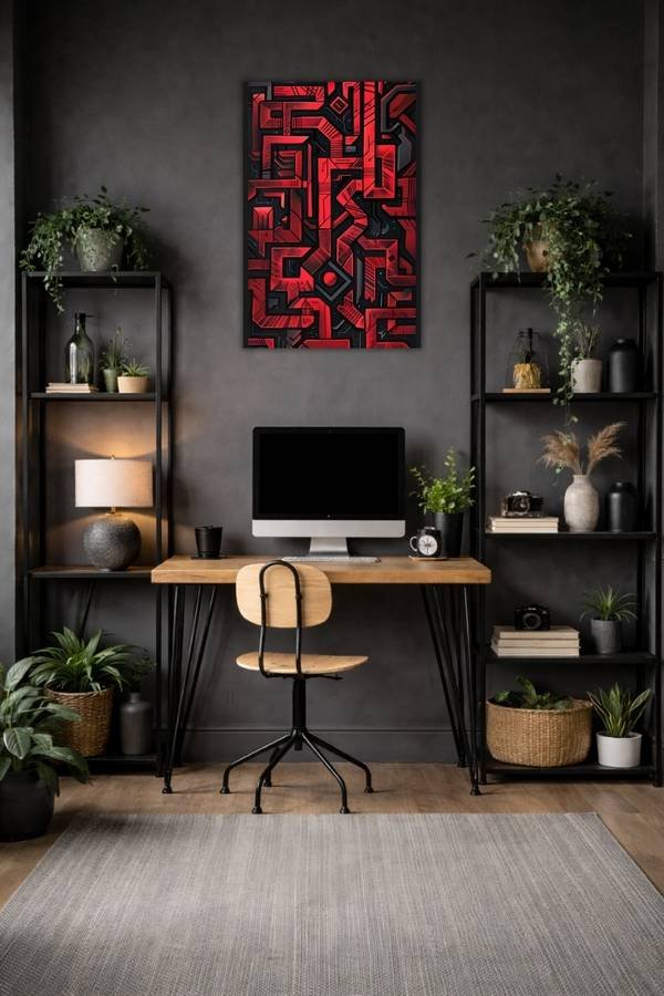 Maze Pattern metal poster wall art in Pakistan