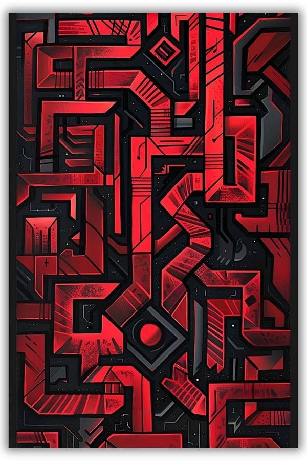 Maze Pattern metal poster wall art in Pakistan