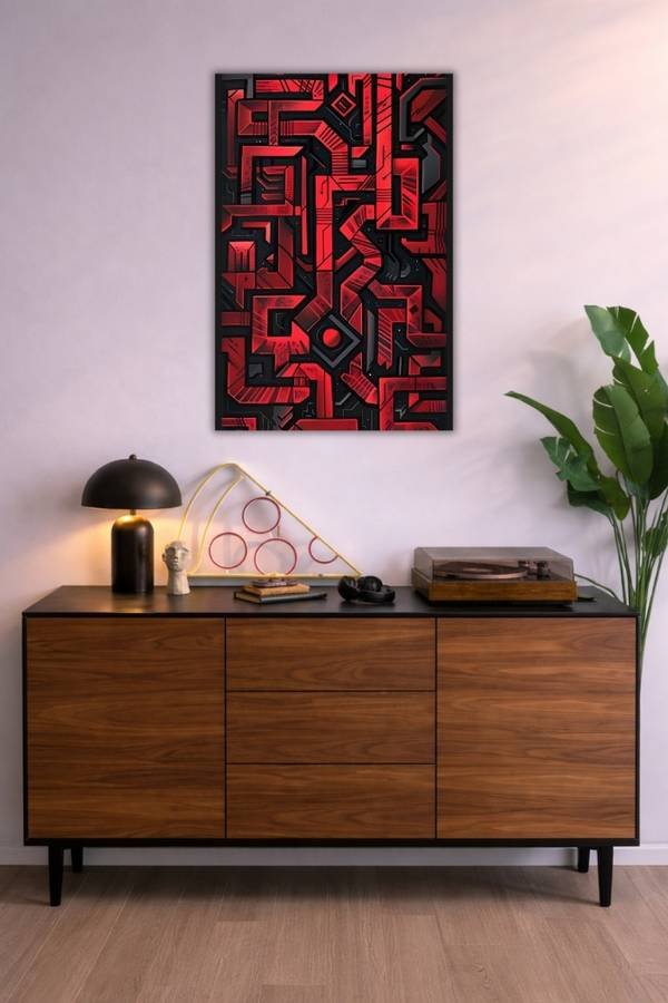 Maze Pattern metal poster wall art in Pakistan