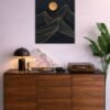 Mountain Range Under A Full Moon metal poster wall art in Pakistan