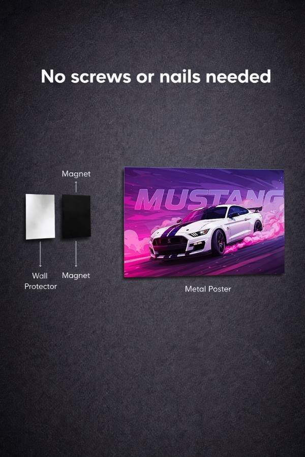Mustang metal poster wall art in Pakistan