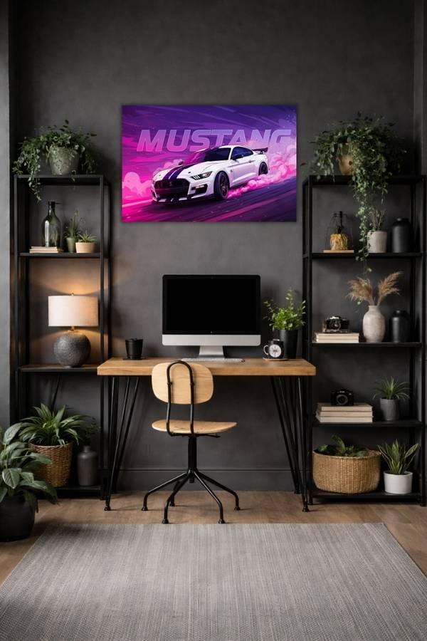 Mustang metal poster wall art in Pakistan