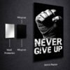 Never Give Up metal poster wall art in Pakistan
