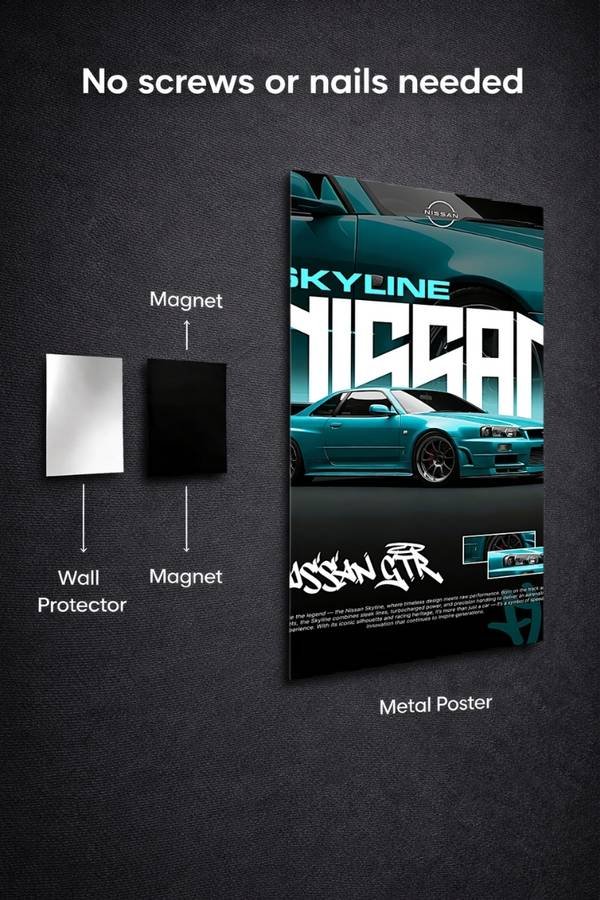 Nissan Skyline metal poster wall art in Pakistan