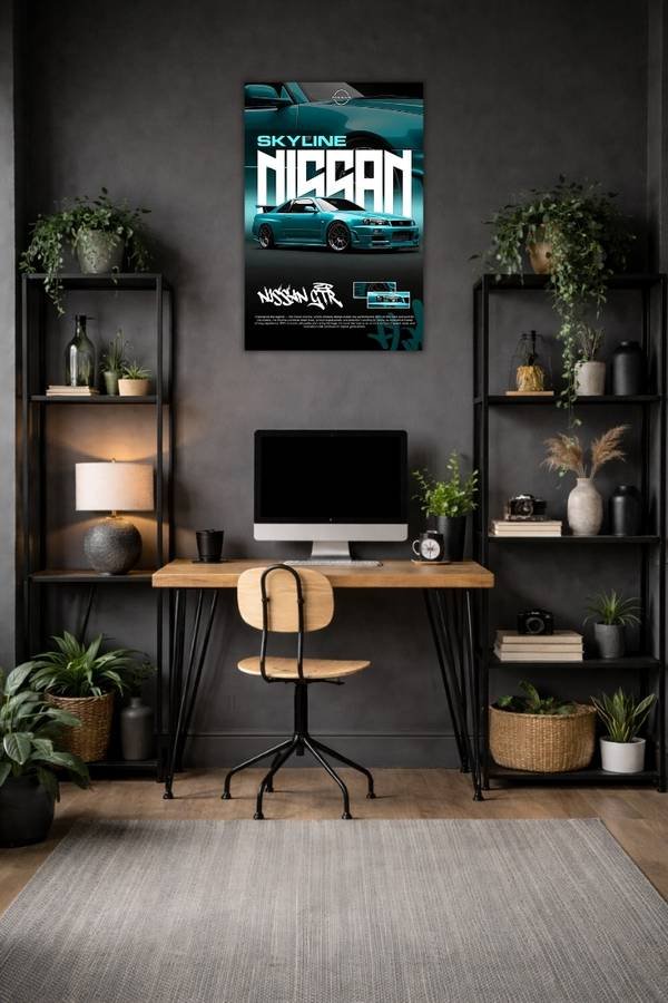 Nissan Skyline metal poster wall art in Pakistan