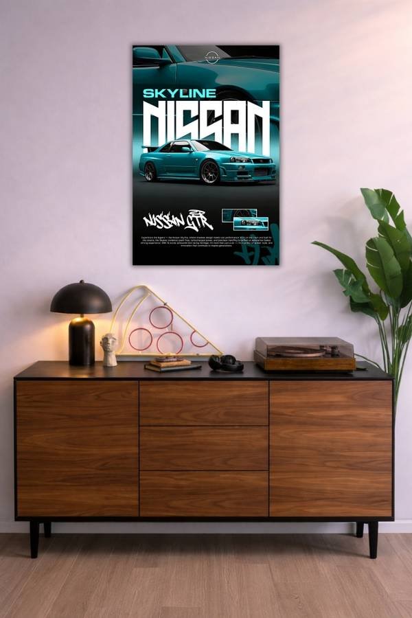 Nissan Skyline metal poster wall art in Pakistan