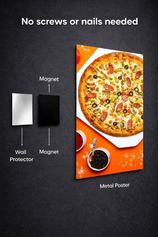 Pizza metal poster wall art in Pakistan
