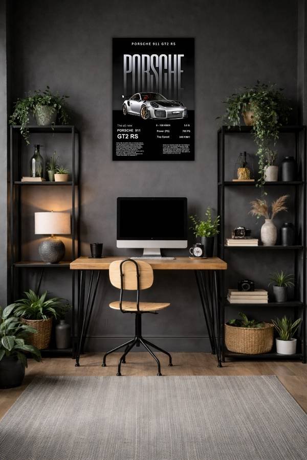 Porsche 911 Gt2 Rs metal poster wall art in Pakistan