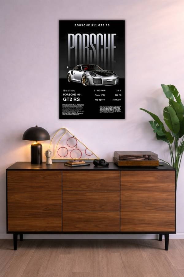 Porsche 911 Gt2 Rs metal poster wall art in Pakistan