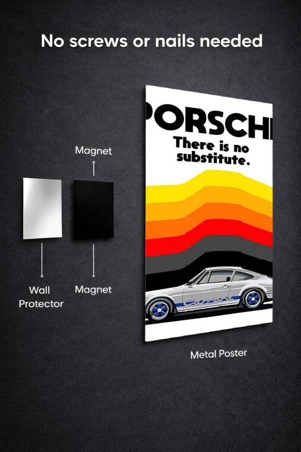 Porsche Carrera There Is No Substitute metal poster wall art in Pakistan