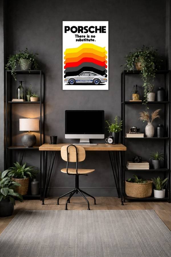 Porsche Carrera There Is No Substitute metal poster wall art in Pakistan