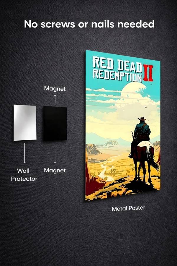Red Dead Redemption 2 metal poster wall art in Pakistan