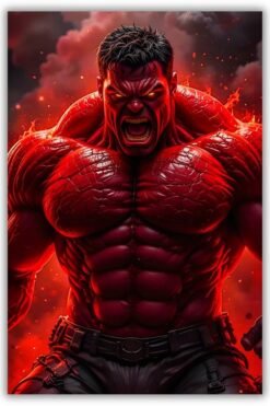 Red Hulk metal poster wall art in Pakistan