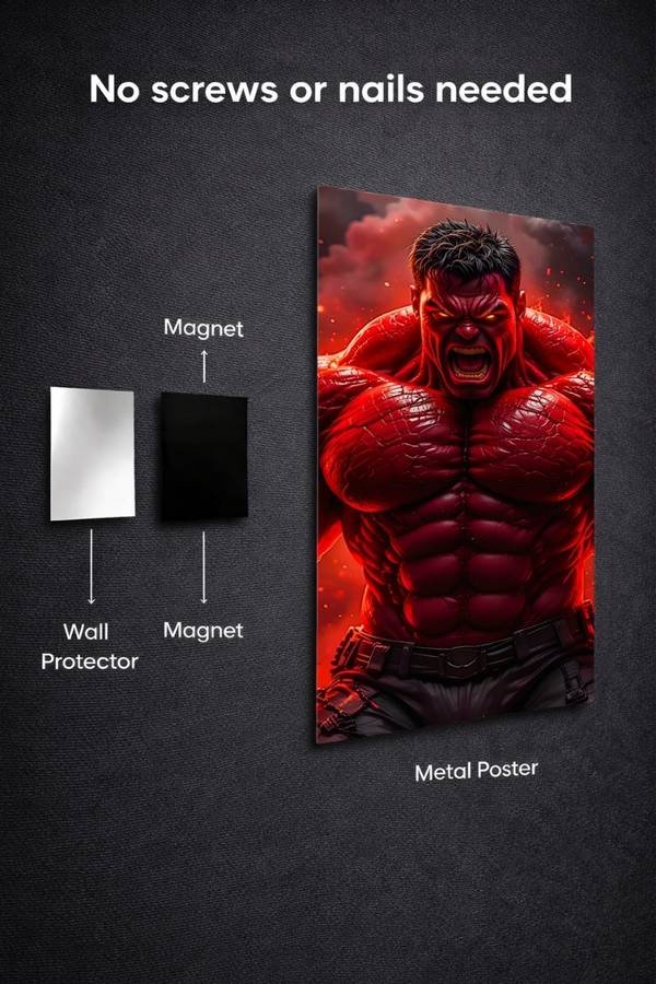 Red Hulk metal poster wall art in Pakistan