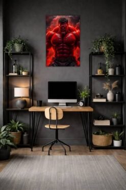 Red Hulk metal poster wall art in Pakistan