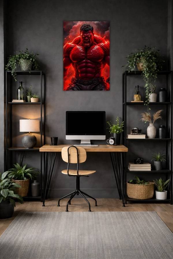 Red Hulk metal poster wall art in Pakistan