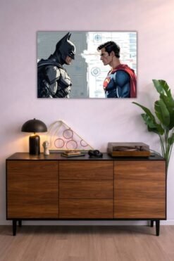 Superman And Batman metal poster wall art in Pakistan