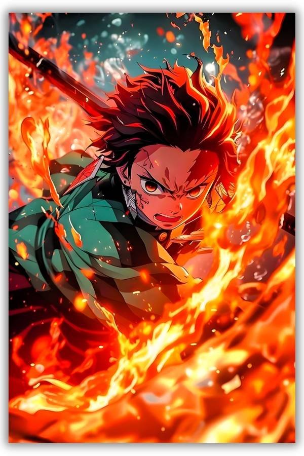 Tanjiro Kamado metal poster wall art in Pakistan