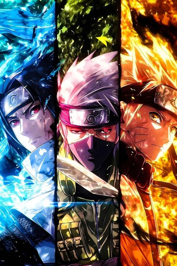 Naruto X Kakashi X Sasuke metal poster wall art in Pakistan