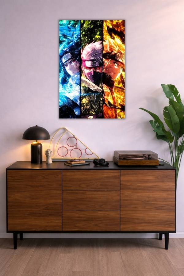 Naruto X Kakashi X Sasuke metal poster wall art in Pakistan